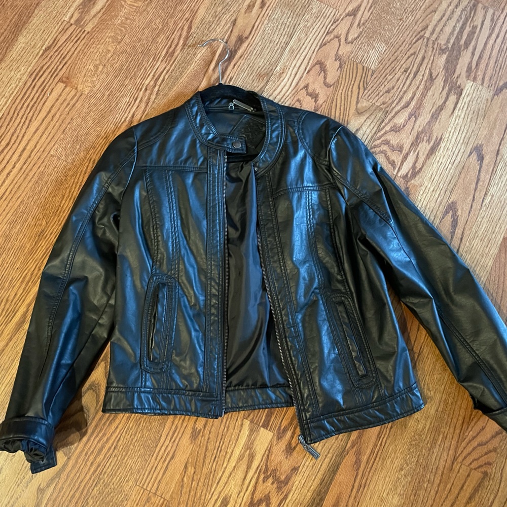 Black faux leather jacket